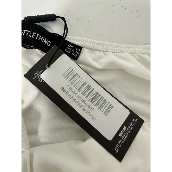 PrettyLittleThing Womens‎ 10 White Slinky Buckle Detail Halter Top CNA0410 NWT - Image 6