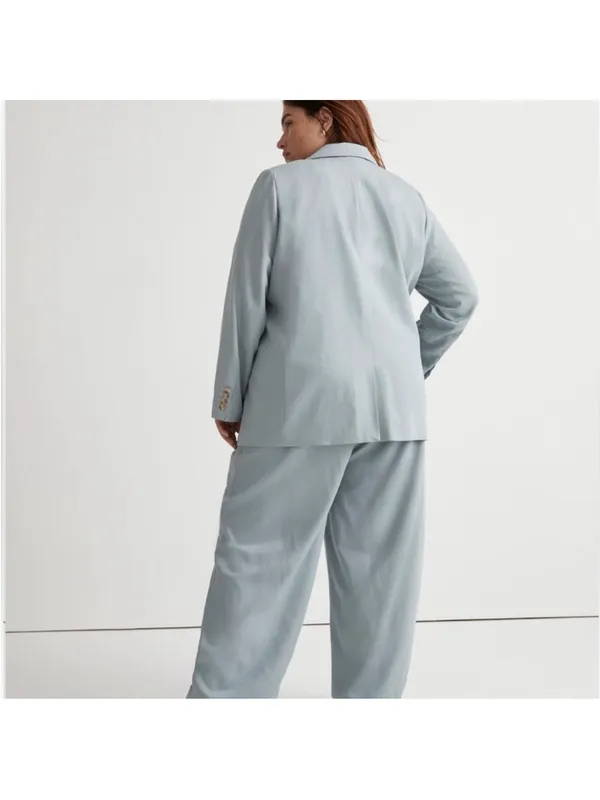Madewell The Plus Larsen Blazer‎ in Drapeweave In Overcast Size 2X NWT - Image 3