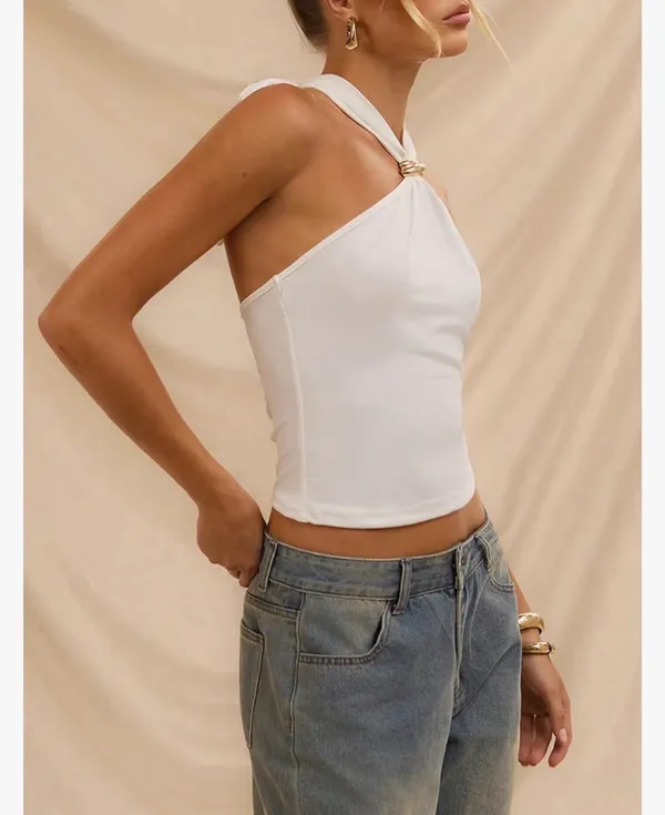 White tie around the neck top Size M - Image 2