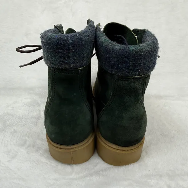 Wolverine Wilderness Forest Green Suede Lace Up Boots Wool Collar Lug‎ Sole 8.5 - Image 5