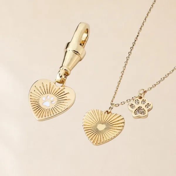 A New Day‎ Pet Mom Necklace and Pet Tag Set 14k Gold Dipped Cubic Zirconia New - Image 5