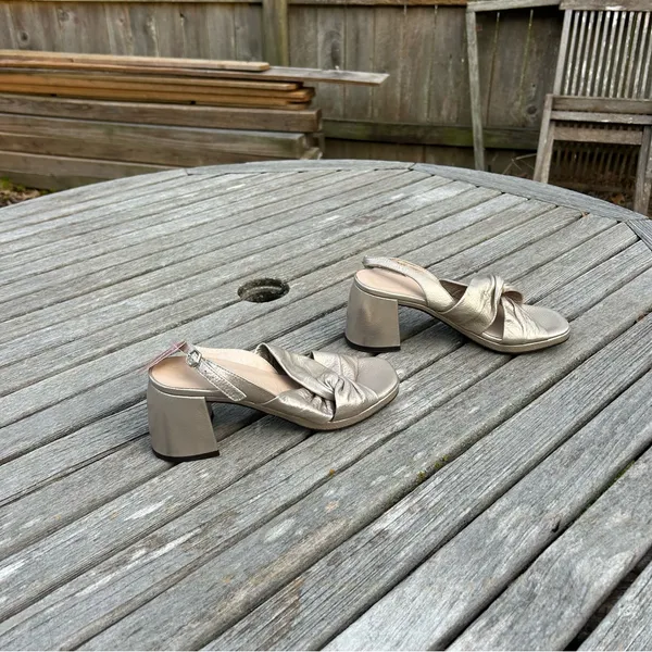 Wonders F8202‎ Twist Antique Gold Block Heels nwt size 36 - Image 5