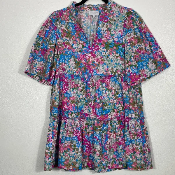 Sugarlips Vibrant Floral Mini Dress Size XS 100% Cotton - Image 5