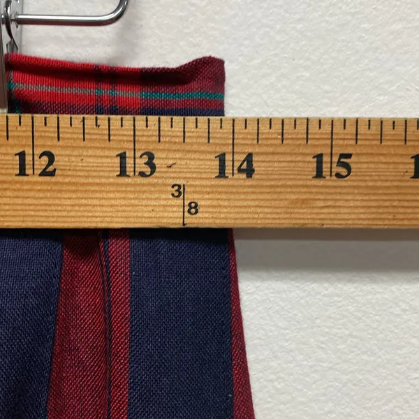 Vintage Talbots Tartan Pleated Midi Skirt Women Sz 10 P Blue Red Y2K Linen Blend - Image 9
