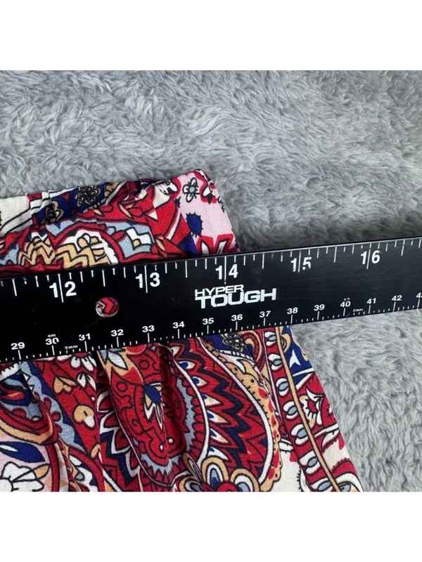 Bohemian Paisley Print Maxi Skirt With Ruffle Hem Elastic Waist Large 100% Polye - Image 3