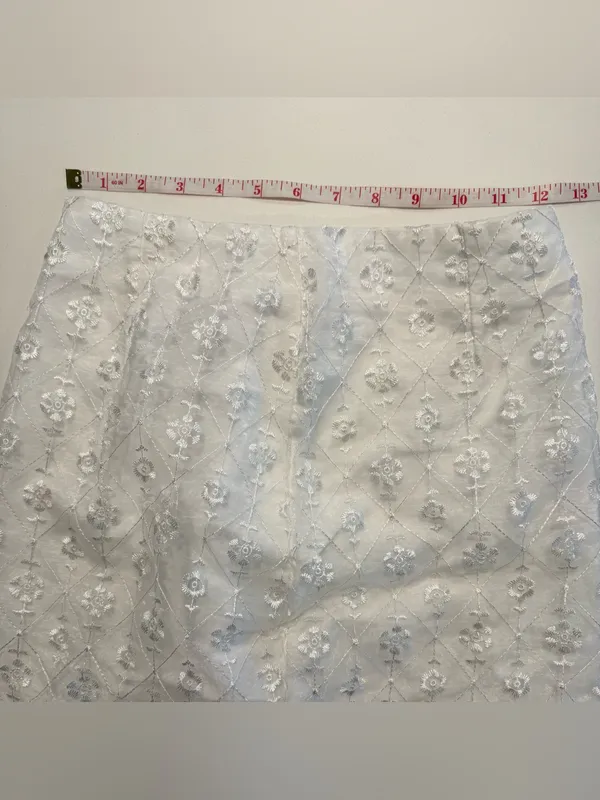 Urban Outfitters White Embroidered Mini Skirt Cottagecore Coquette‎ Size S - Image 9