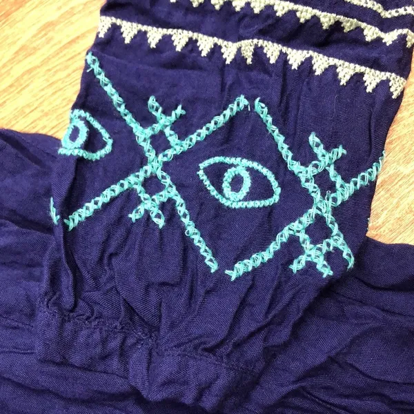Patrons of Peace small blue boho embroidered top - Image 6