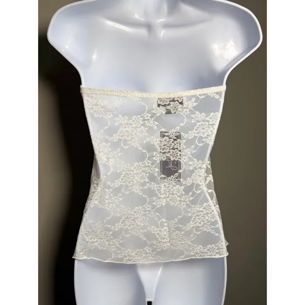 Polly Strapless Lace‎ Top Sheer Romantic Y2K Corset Style Fairycore Indie NWT - Image 3