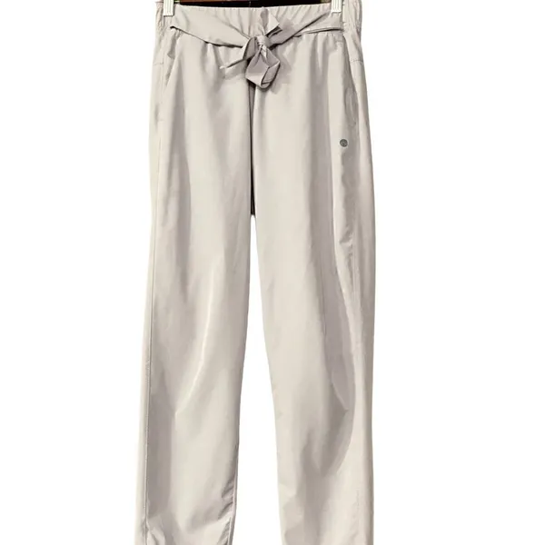 Apana Putty Grey Paperbag High Waist Belted Pants - Image 4