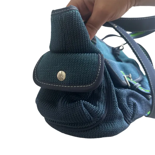 The Sak Crochet Knit‎ Blue Shoulder Bag Handbag Satchel Purse - Image 7