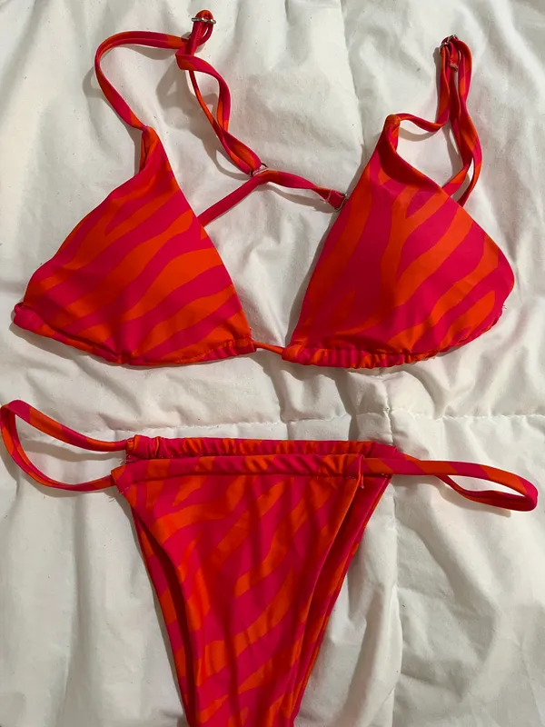 Zebra Bikini Set Pink - Image 2
