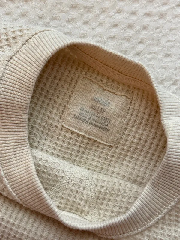 Aerie Beige Waffle Knit Sweater - Image 2