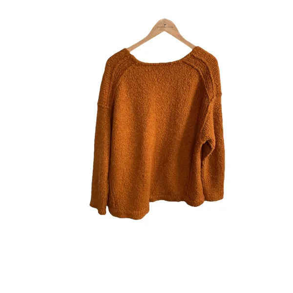 Free People Burnt Orange Alpaca Oversized Fuzzy Knit Sweater‎ Size Medium Women - Image 7