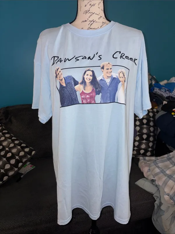 🔹4 for $30 NWT Dawson's Creek Oversized Graphic Tee, Small Blue - Image 5