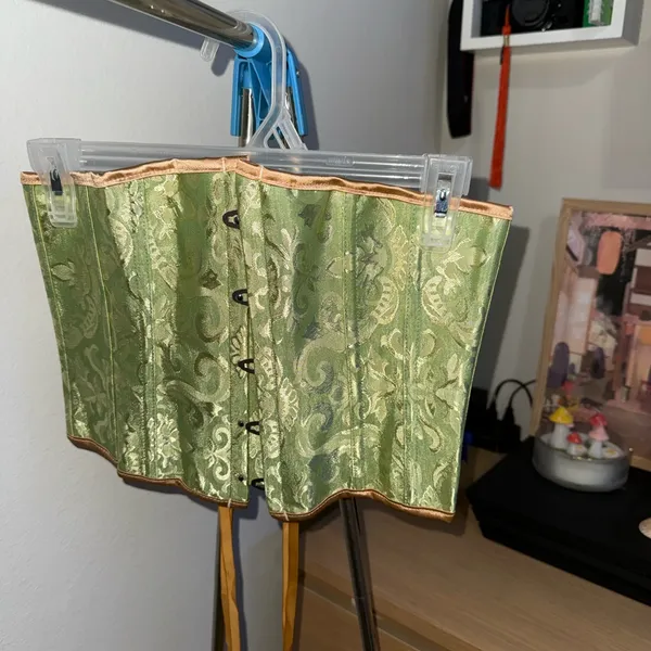 Green Brocade Corset - Image 2