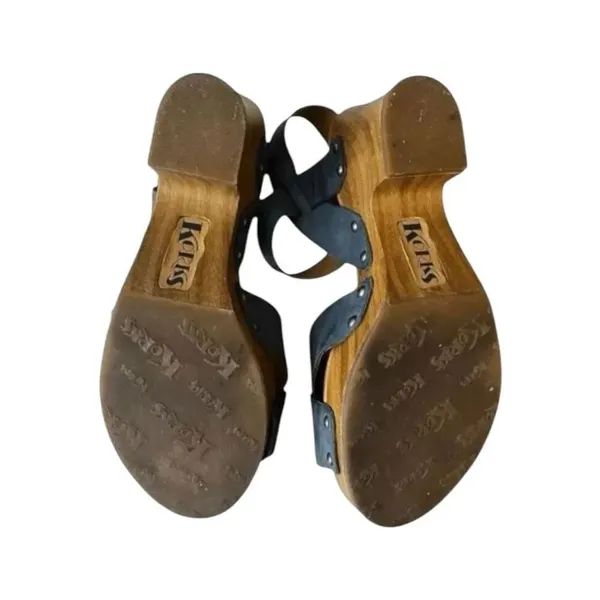 Korks Bagley Platform Sandals Size 8M Grey Leather Chunky Heeled Ankle Strap - Image 10