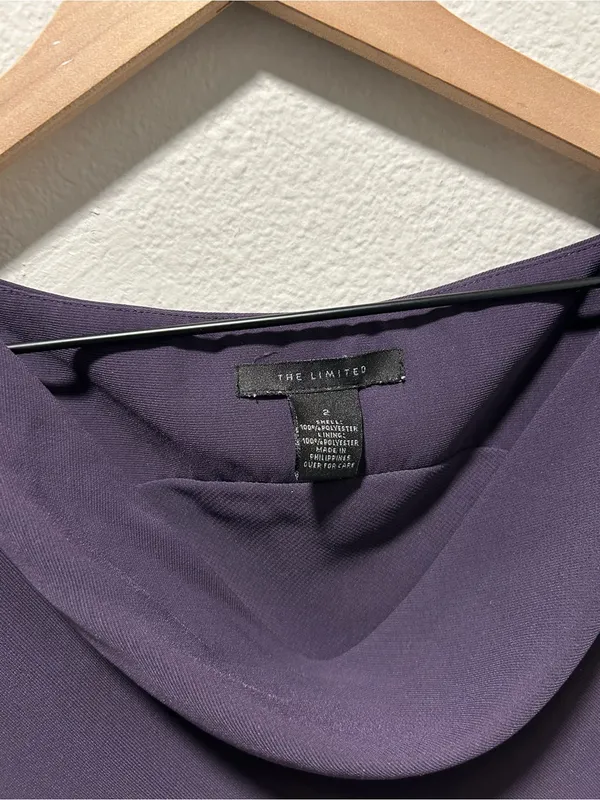 The Limited Deep Plum Cowl-Neck Midi Dress - Image 3