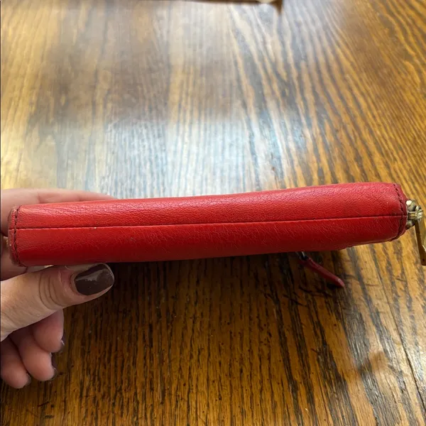 Fossil Bright Red Leather Clutch - Image 10