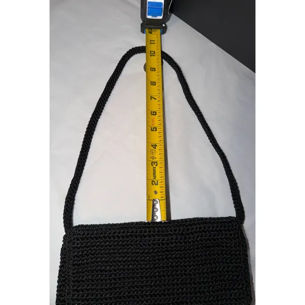 The Sak Crochet Shoulder Bag Womens Small Black‎ Woven Y2K Purse - Image 3