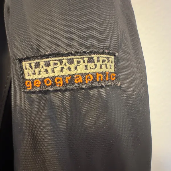 NAPAPIJRI GEOGRAPHIC Size-L‎ Mens Winter Jacket Bomber Black Insulated - Image 9