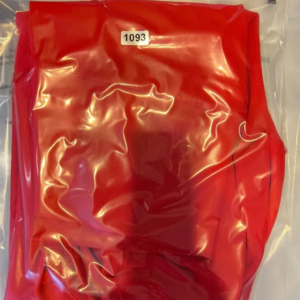1093 | Wilo The Label Ribbed High Waisted Ruched Athletic Leggings‎ Red Womens S - Image 8