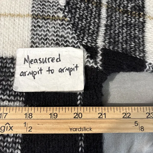 Vintage Boxy Plaid Sweater Size Medium Wool Cardigan Preppy Old Money Academia - Image 7