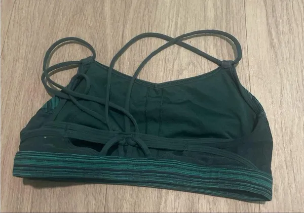 Emerald Strappy Sports Bra Green - Image 3