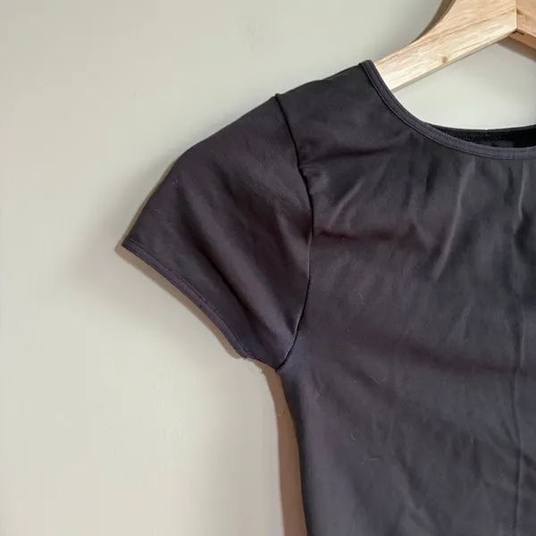 Intimately Free People short sleeved cropped brown shirt stretch nylon womens XS - Image 2