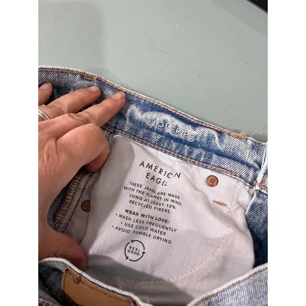 American Eagle Stovepipe Straight Jeans‎ Distressed High Rise 00 Short - Image 5