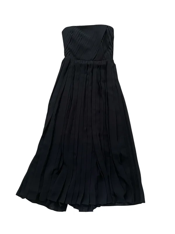 & other stories black strapless midi dress - Image 2