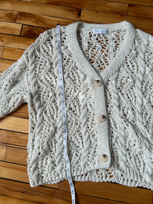 Cable Knit Cardigan Coquette‎ Comfortable Cozy Stretch Bohemian Beach Resortwear - Image 8