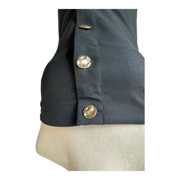 Rails Top Women Medium Black Strapless Gold Button‎ Front Lulu Party Cocktail - Image 5