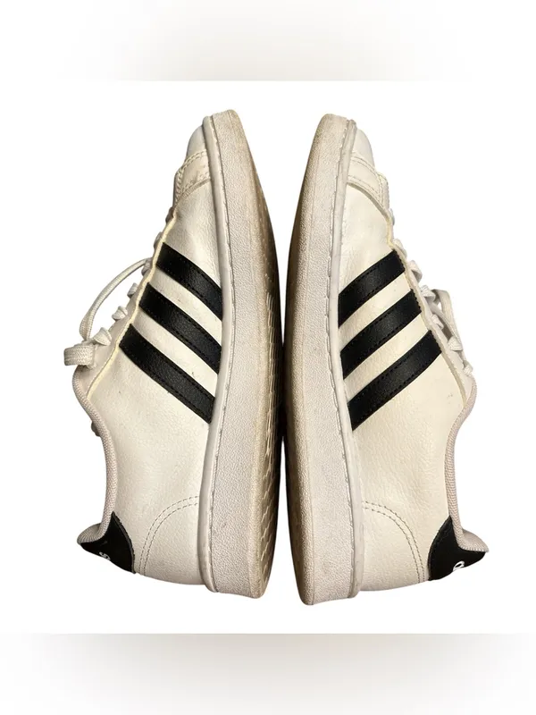 Adidas Grand Court Sneakers Women’s Size 7 White Black Classic 3-Stripes - Image 3