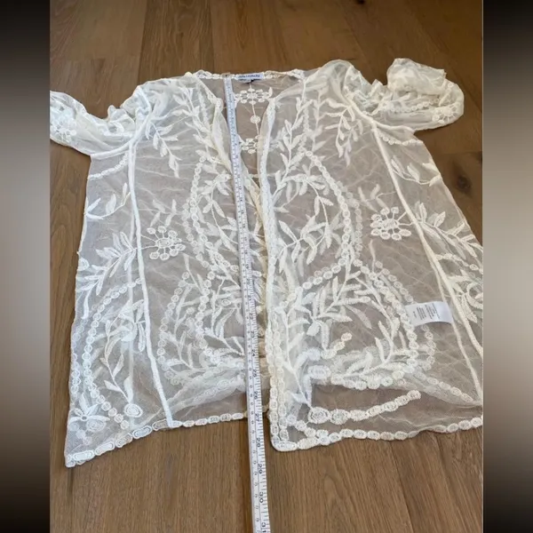 Nina Leonard Large/XL Lace Kimono Cardigan, Bridal Kimono, Bridal Shower Kimono - Image 7