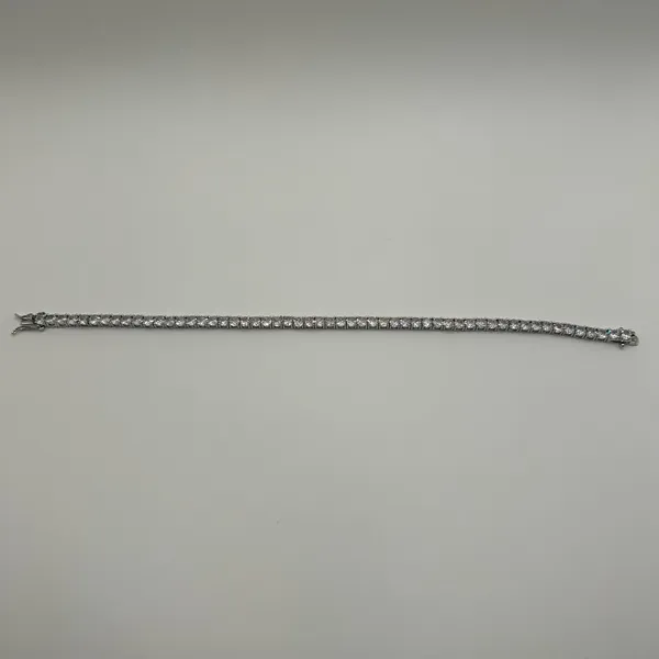 Kay Jewelers Moissanite Diamond Tennis Bracelet 4mm Round Cut VVS Silver 9 Inch New No Pass - Image 3