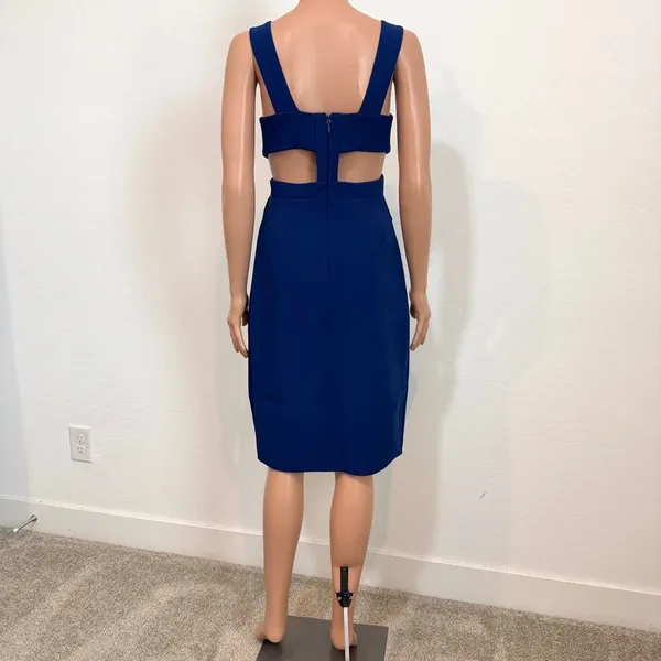 BCBGMaxAzria 02 Riya cutout peplum v neck cocktail dress D2 3586 - Image 13