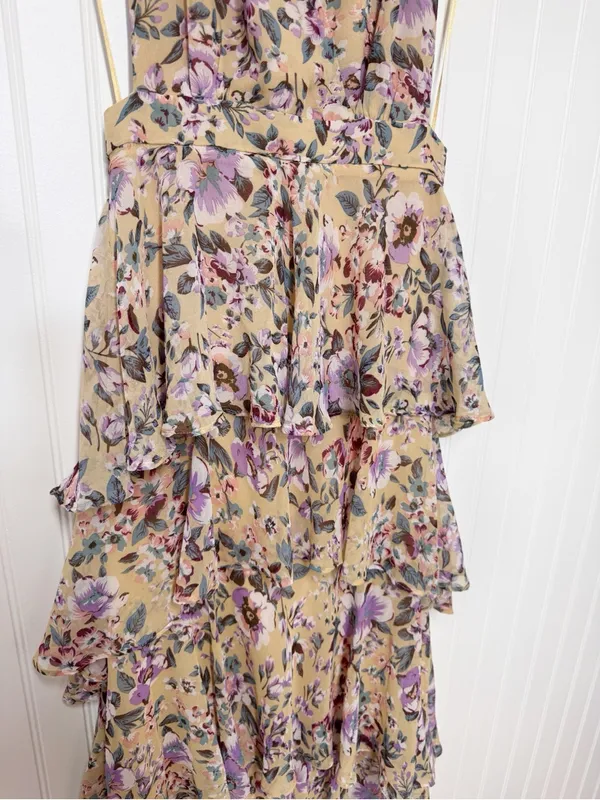 ASTR the Label Rosanna Floral Tiered Maxi Dress Small Wedding Guest Open Back - Image 7
