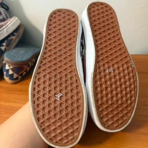 Vans Authentic Low Top Color Block Red Blue Checkerboard Suede Lace Up Sneaker‎ - Image 7