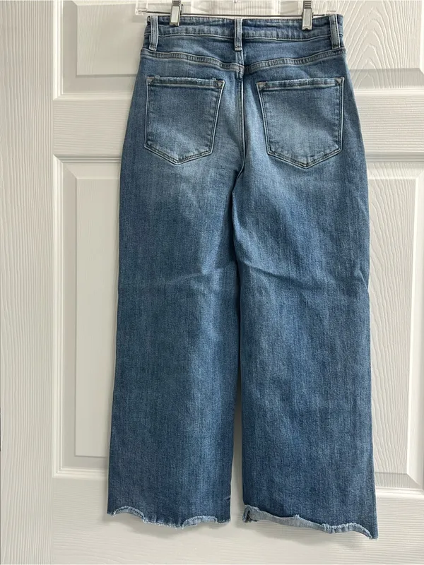 VERVET Women’s Medium Wash High-Rise Wide-Leg Stretch Blue Jeans - Size 26 VGUC - Image 2