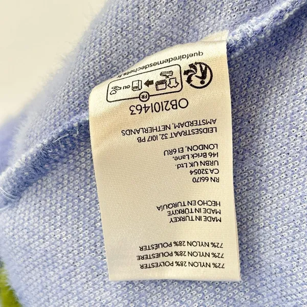 Maeve Anthropologie Sweater Women's M‎ Boxy Ringer Oversized Fuzzy Purple Green - Image 8