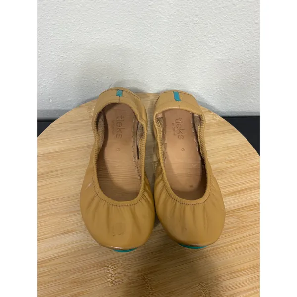 Tieks by Gavrieli Size‎ 6 Ballet Flats Camel Leather Tan Foldable Shoe - Image 3