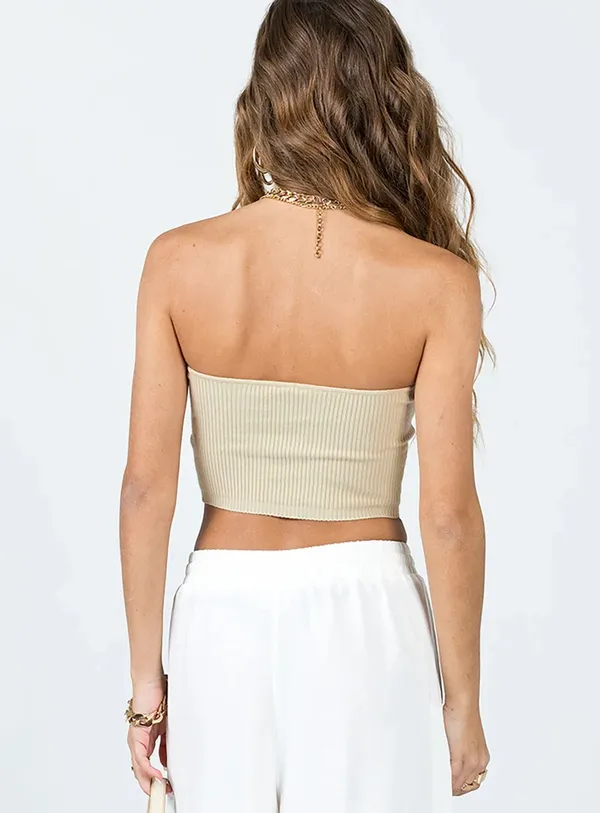Princess Polly Cream Knit Tube Top - Image 6