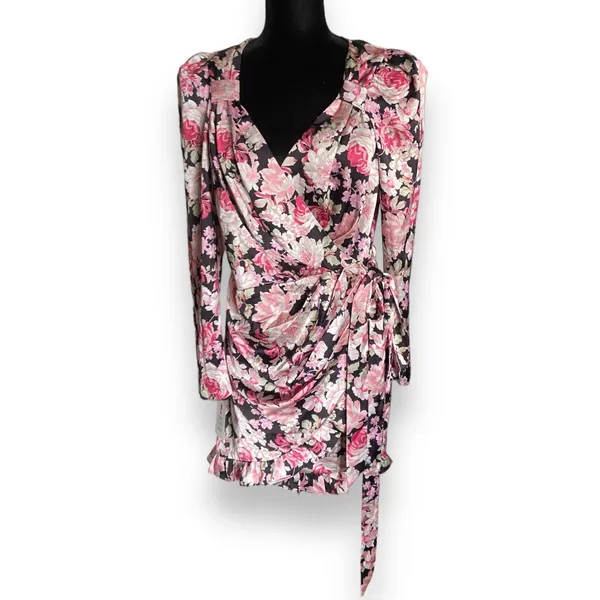 Bardot Womens Dress Size 12 Mini‎ Floral Black Ruffle Samara Rose Garden NEW - Image 8