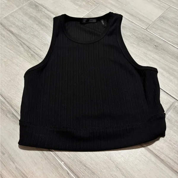 Helmut Lang Black Sleeveless Women's ribbed‎ tank size large - Image 9