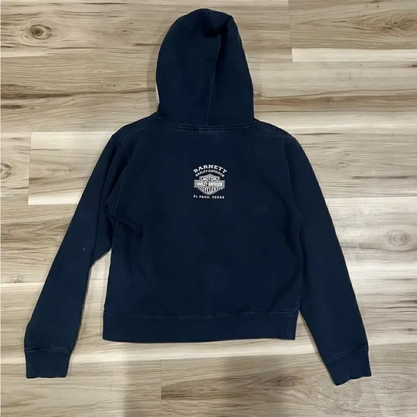 Harley Davidson Black Pullover Hoodie Women’s XS - Image 3