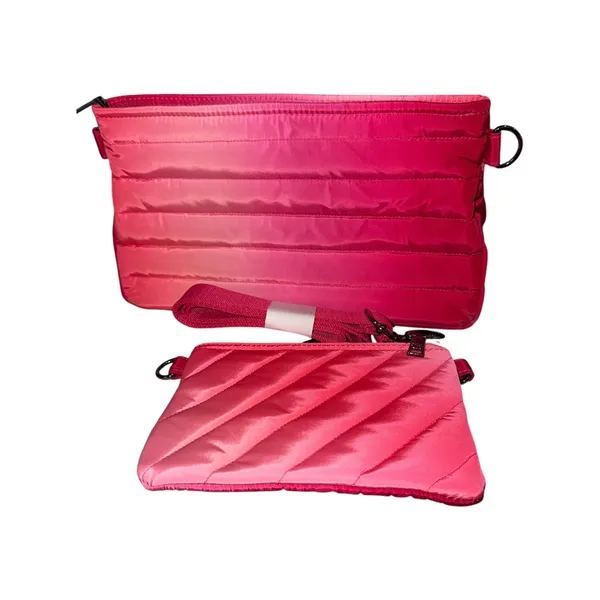 Think Royln Ombre Pink Puffer Crossbody Bag/Wallet Nylon with RFID Front‎ Wallet - Image 2