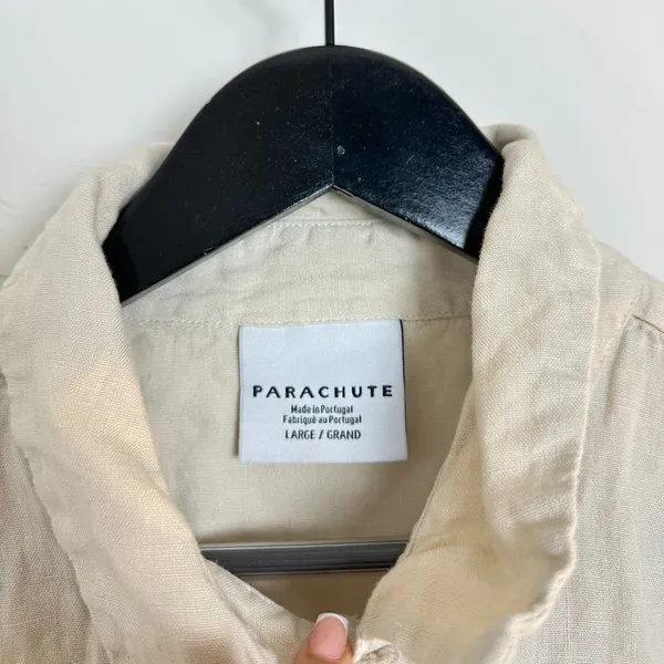 PARACHUTE Women's Linen Shirt in Bone Size Large - Image 4