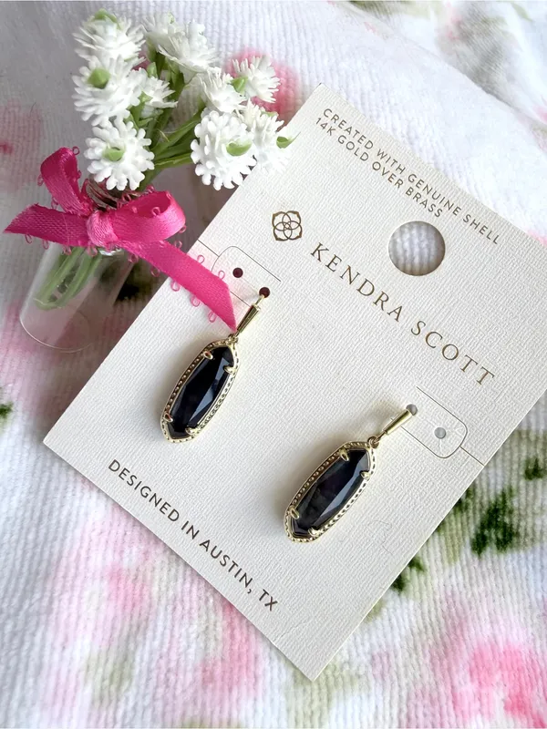 Kendra Scott Eva Drop Earrings - Black Mother of Pearl - Image 2
