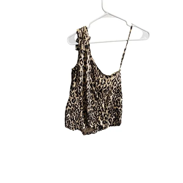 Plenty By Tracy Reese Leopard‎ Print One-Shoulder Top Size 4 - Image 4