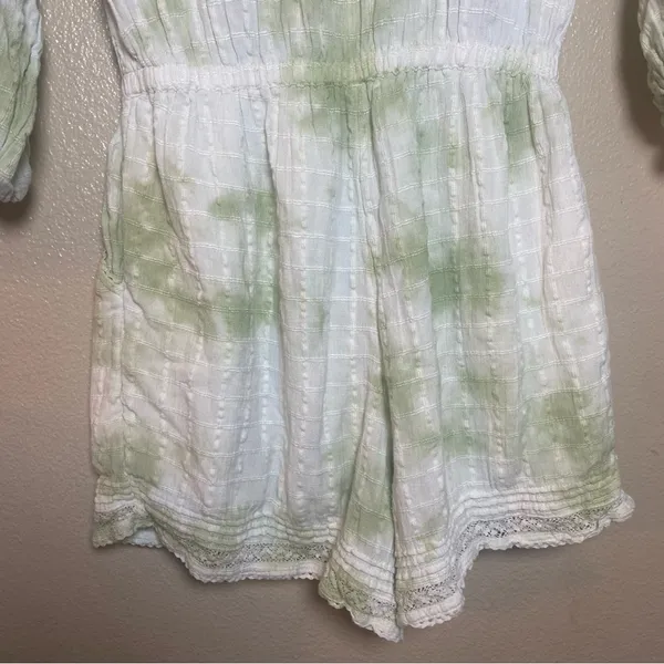 Aerie Light Green Textured Romper country cowgirl‎ feminine boho festival Medium - Image 6